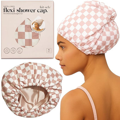 Kitsch Luxury Shower Caps for Women Reusable Waterproof
