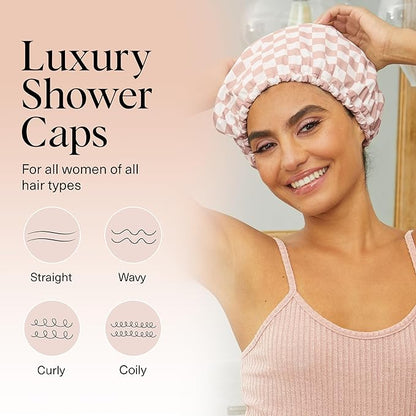 Kitsch Luxury Shower Caps for Women Reusable Waterproof